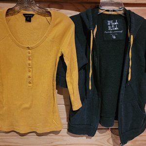 3/4 sleeve sweat jacket with matching shirt